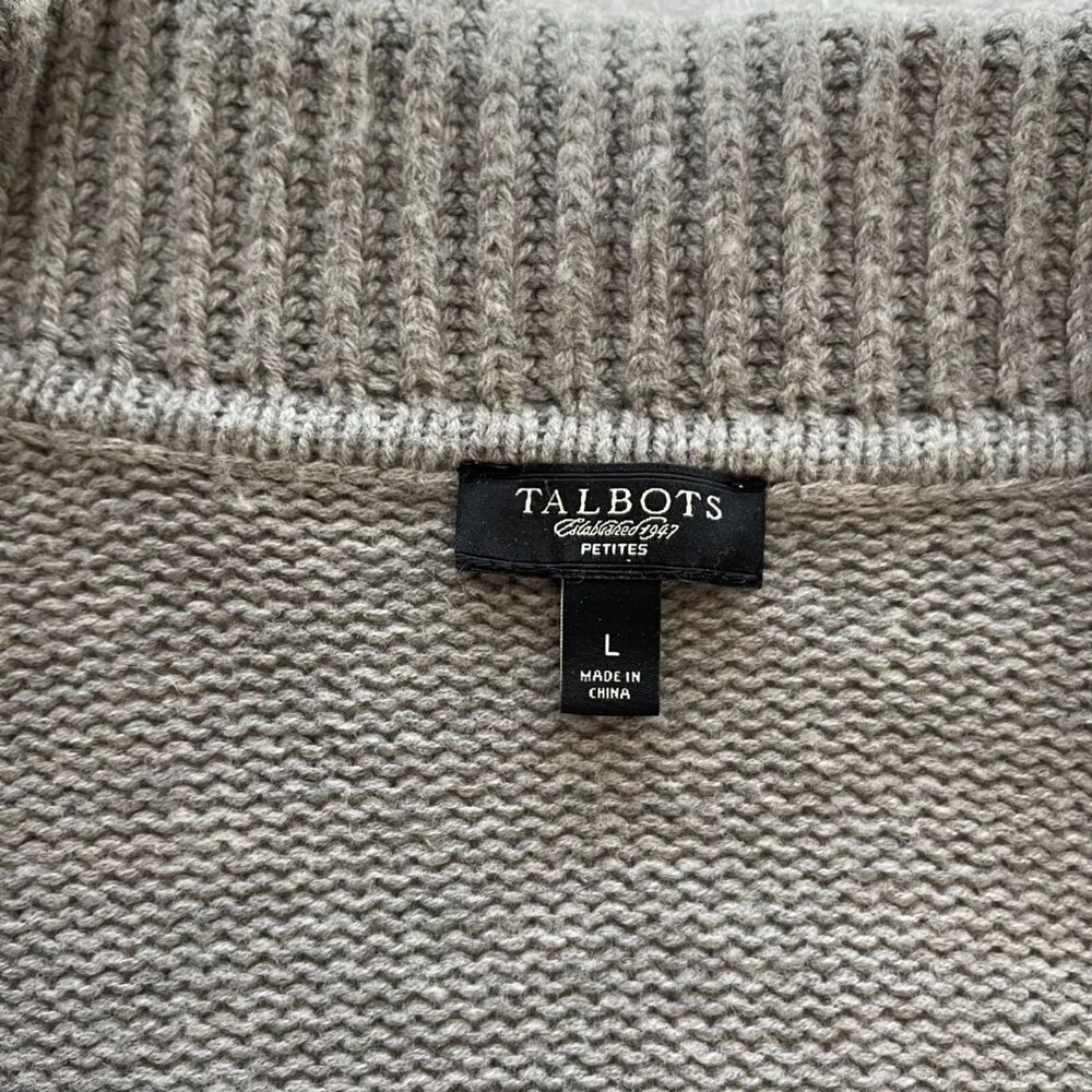 Pl Talbots Gray Wool-Blend Open-Front Cardigan - image 3